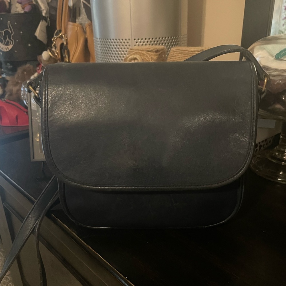 Vintage Coach navy blue post bag